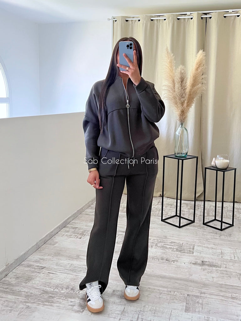 Ensemble Jogging Gilet Kaki