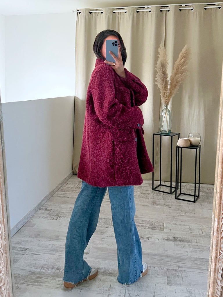 Blazer Moumoute Oversize Bordeaux