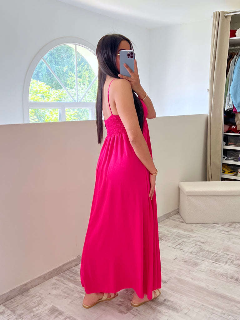 Robe Détail Noeuds Fuchsia