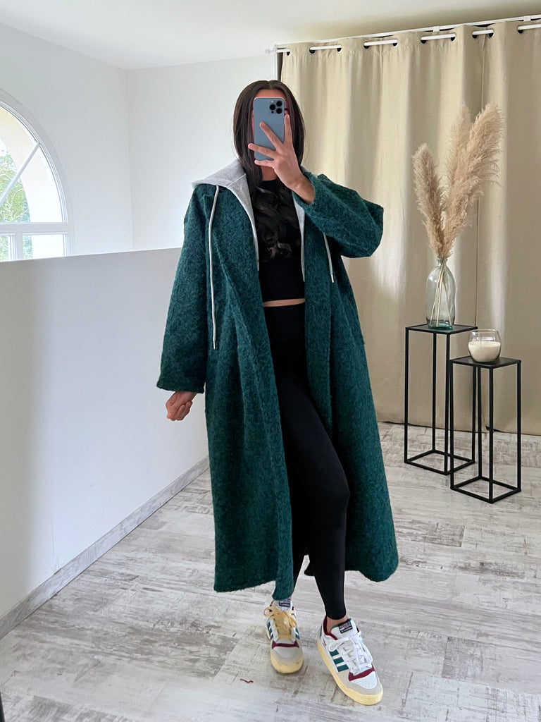 Manteau Moumoute À Capuche Vert