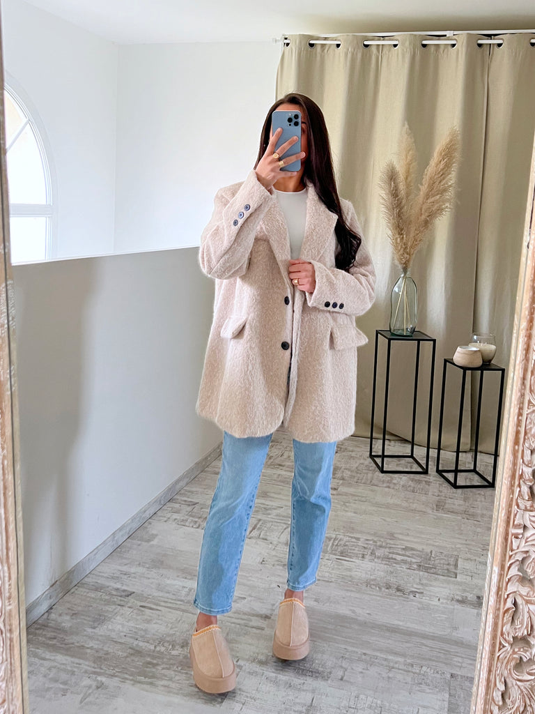 Blazer Moumoute Oversize Nude
