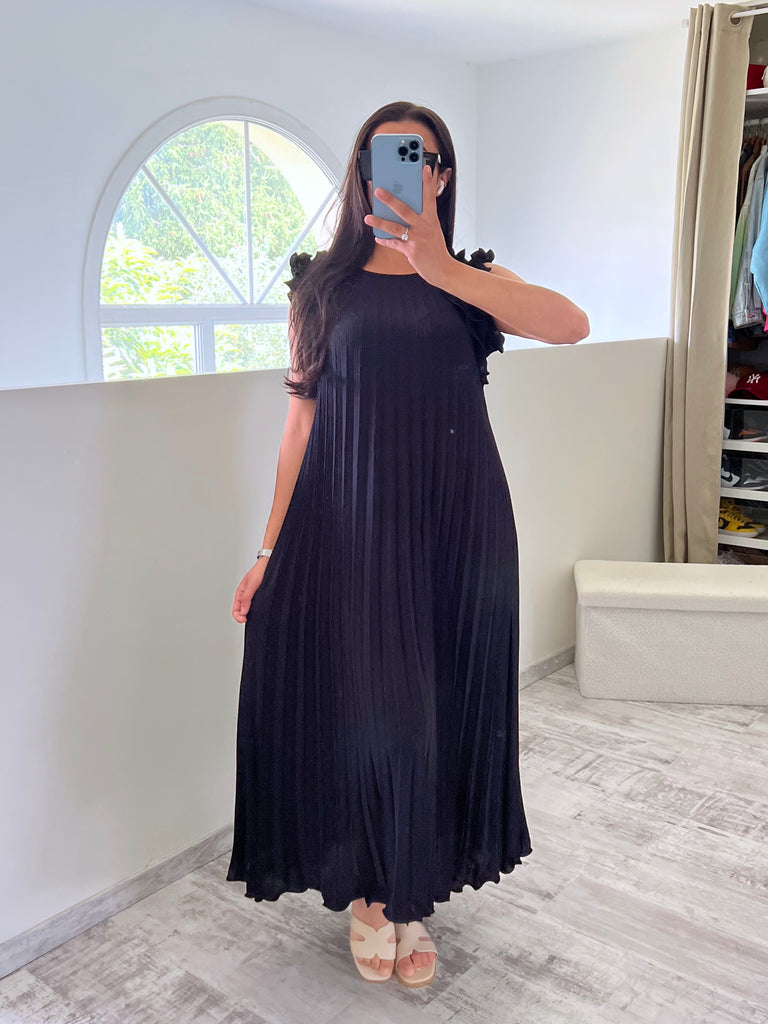 Robe Plissée Noir