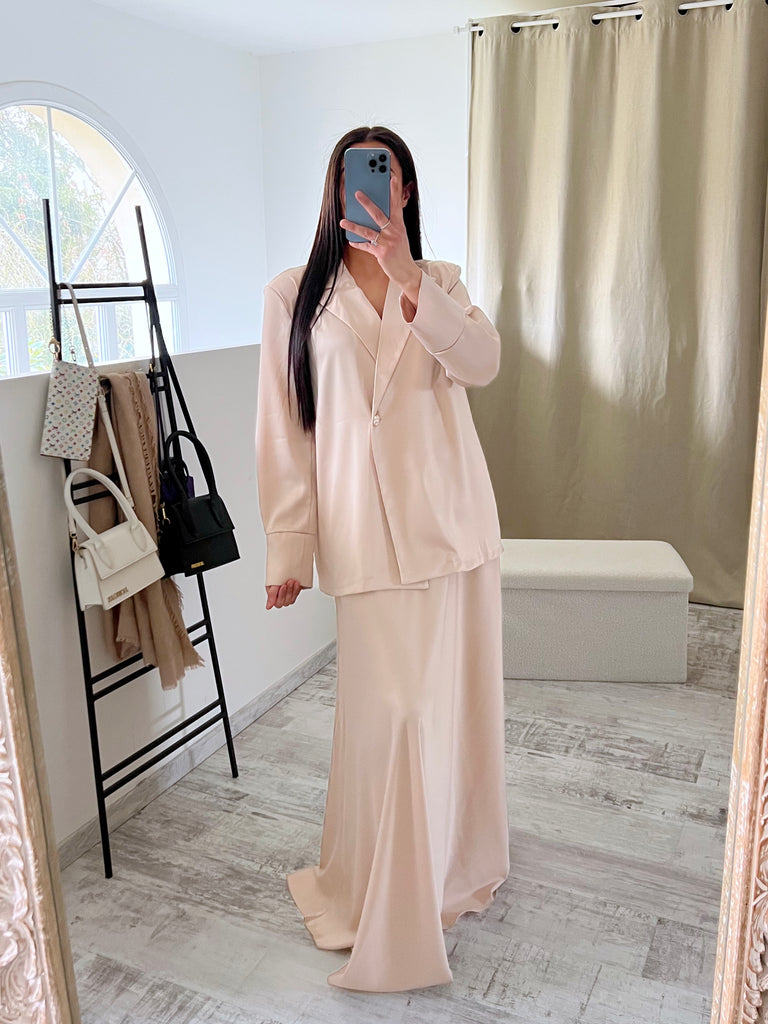 Ensemble Jupe Satin Modest Champagne