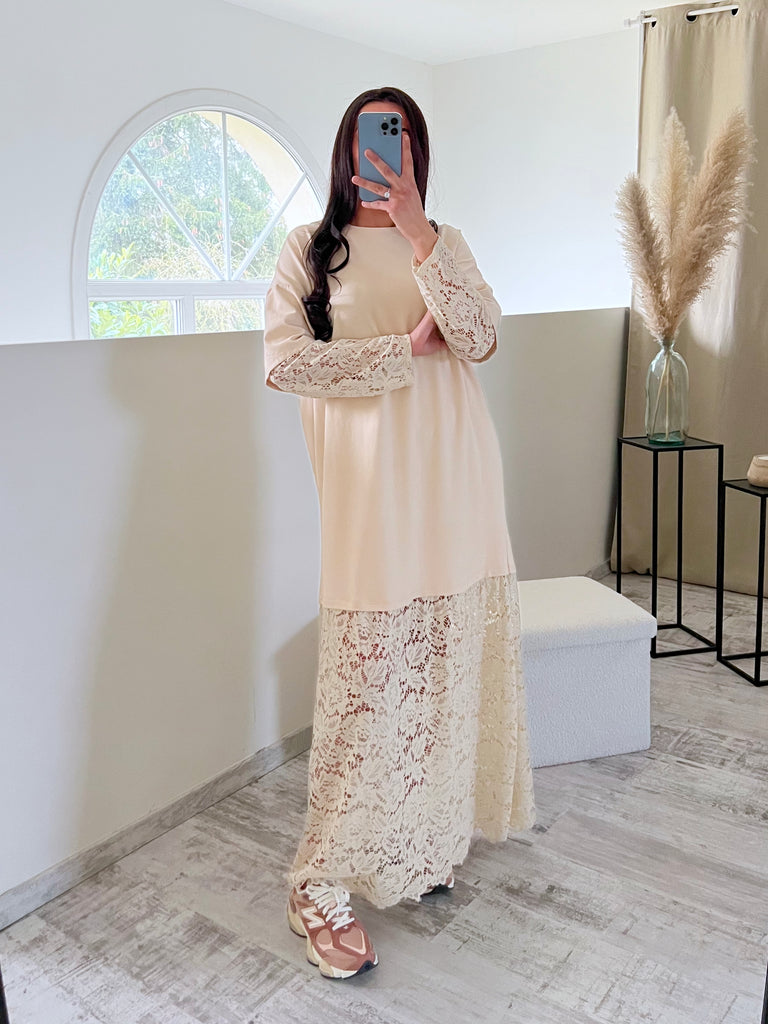 Robe Dentelle Crème