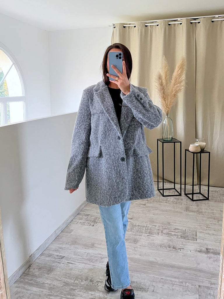 Blazer Moumoute Oversize Gris