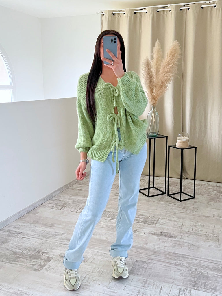 Maille Mohair À Noeuds Vert