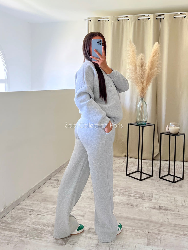 Ensemble Jogging Gilet Gris
