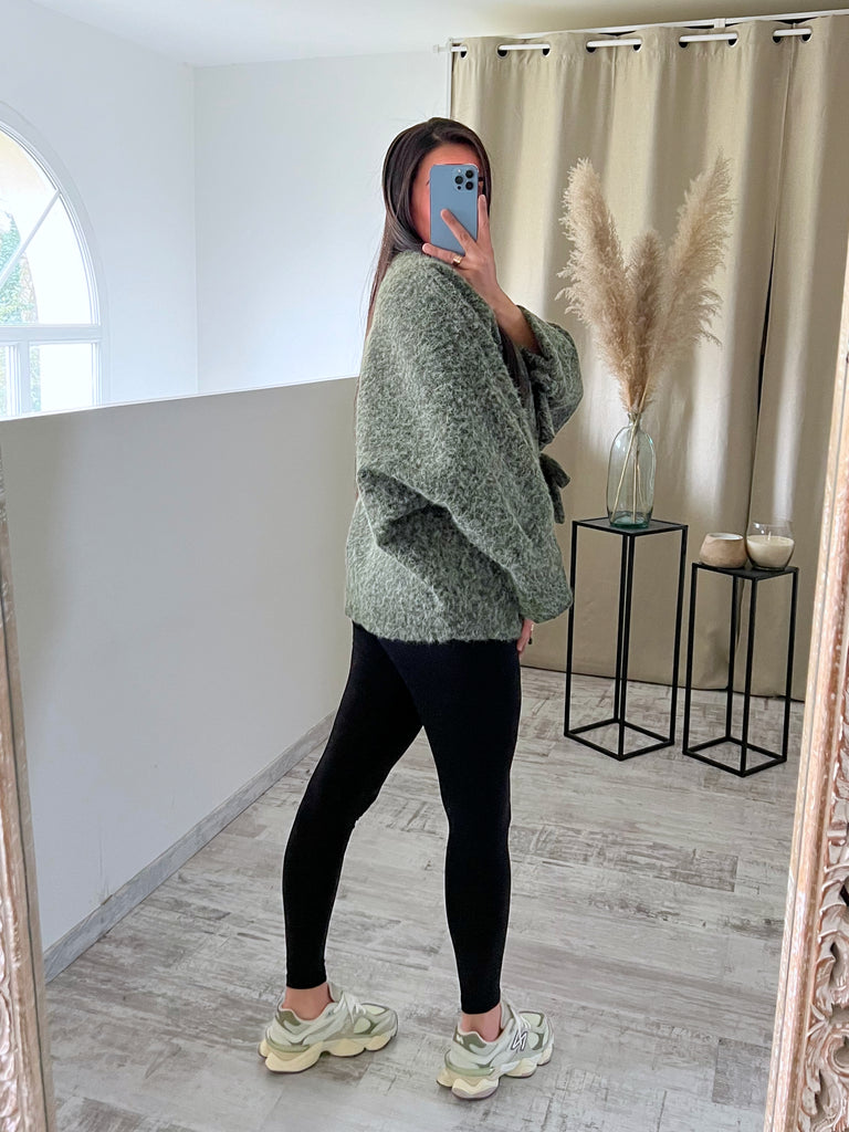 Gilet/Veste Moumoute À Noeuds Kaki