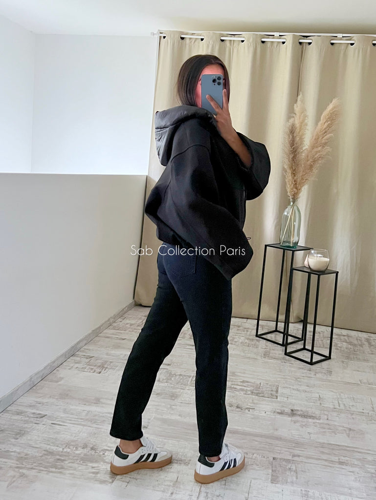 Veste Capuche Doudoune Noir
