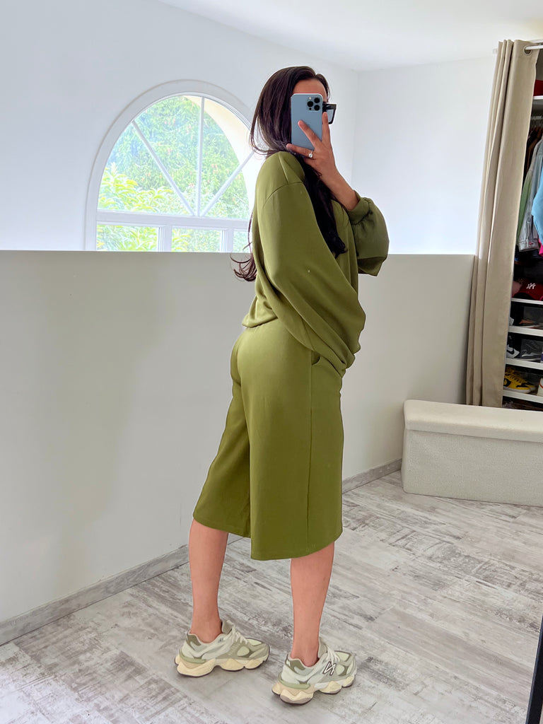 Ensemble Bermuda Sweat Kaki