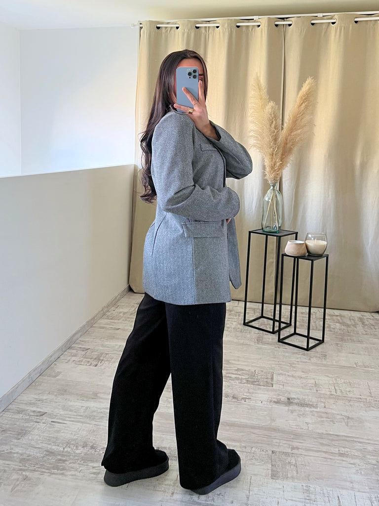 Blazer À Motifs Rayures Fines