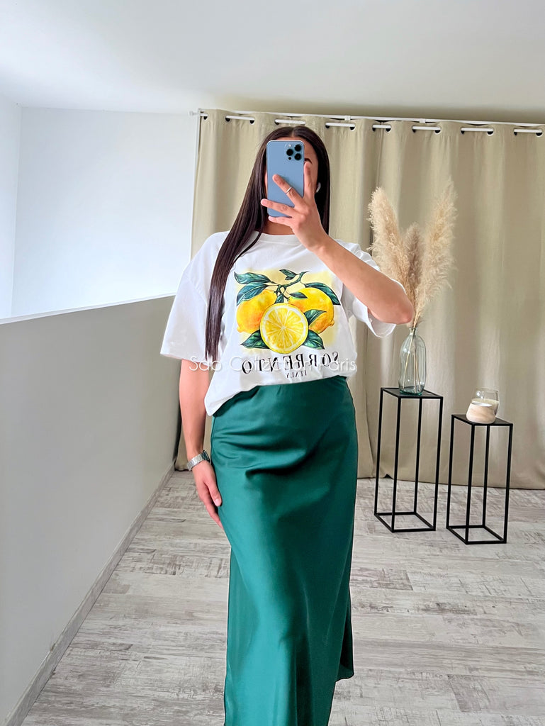 Jupe Satin Opaque Vert Sapin