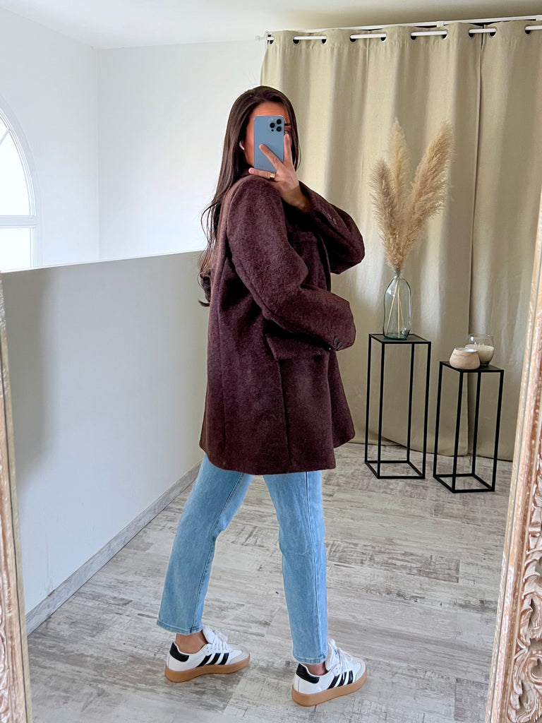 Blazer Moumoute Oversize Marron