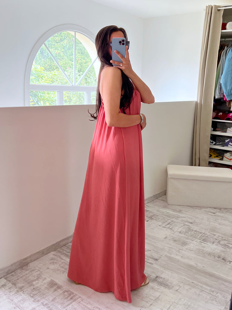 Robe Col Boucles Dorés Blush