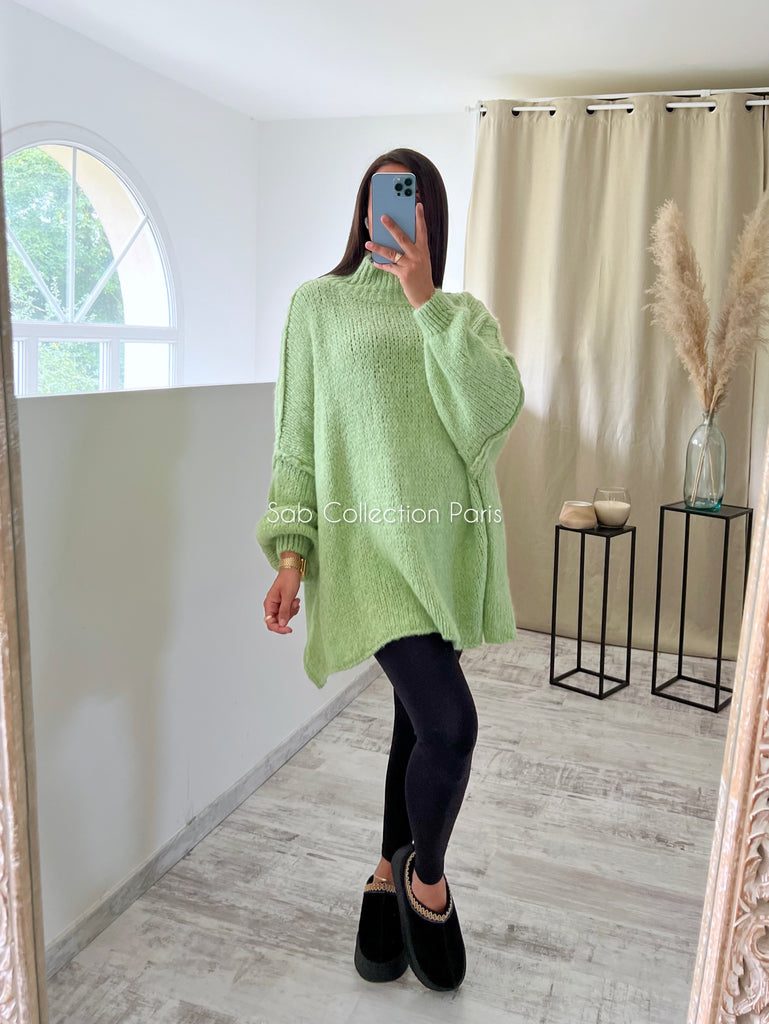 Maille Oversize Mohair Vert