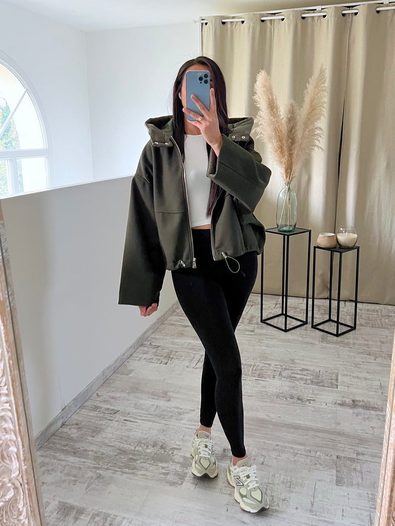 Veste Capuche Doudoune Kaki
