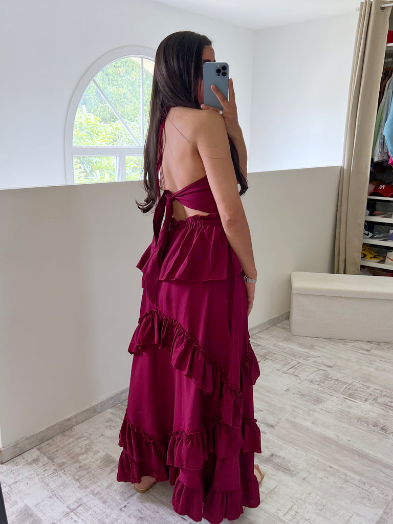 Robe Froufrou Bordeaux