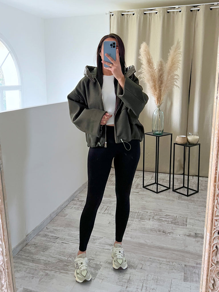 Veste Capuche Doudoune Kaki