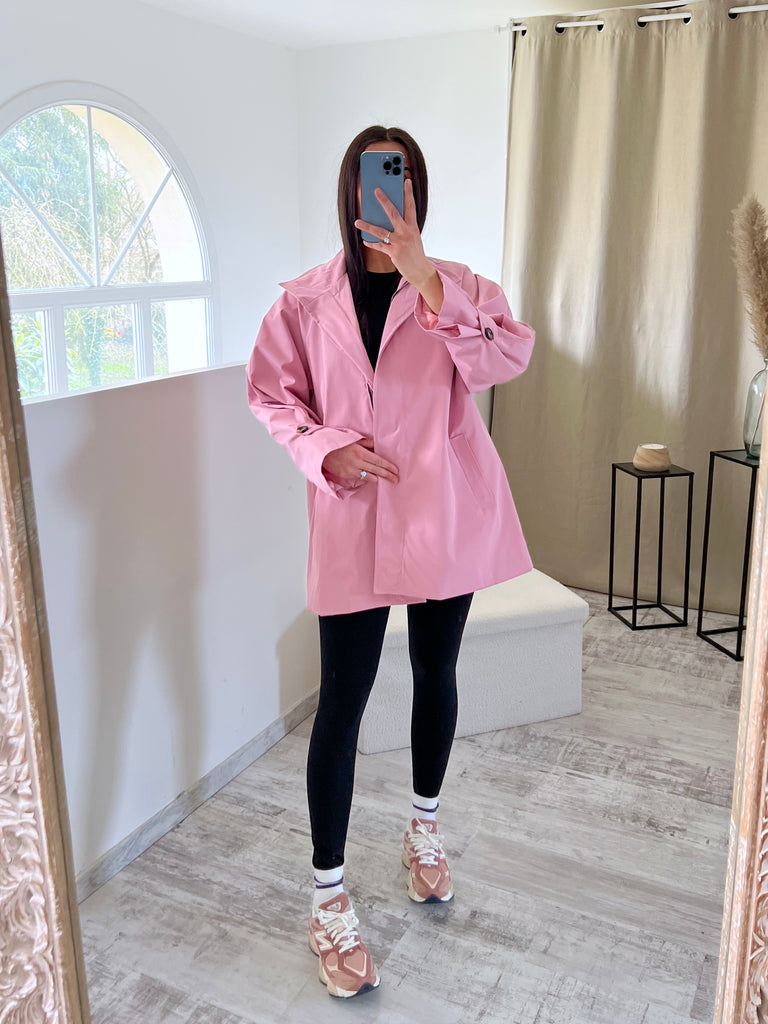 Parka Col Montant Vieux Rose