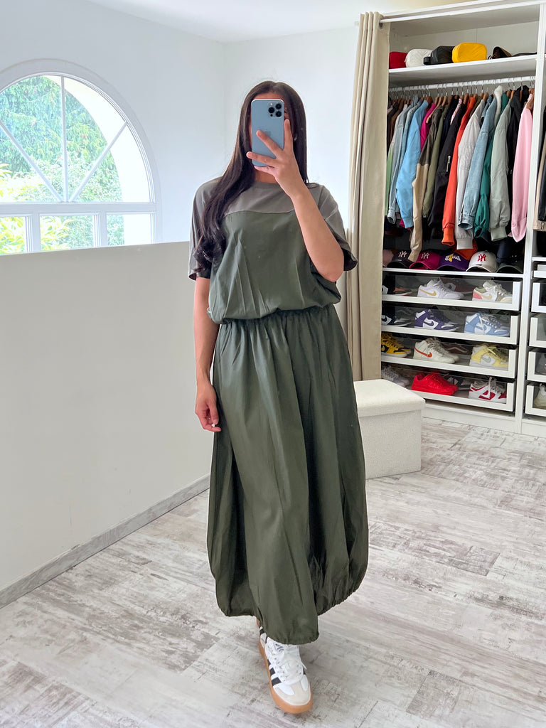 Ensemble Jupe T shirt Popeline Kaki