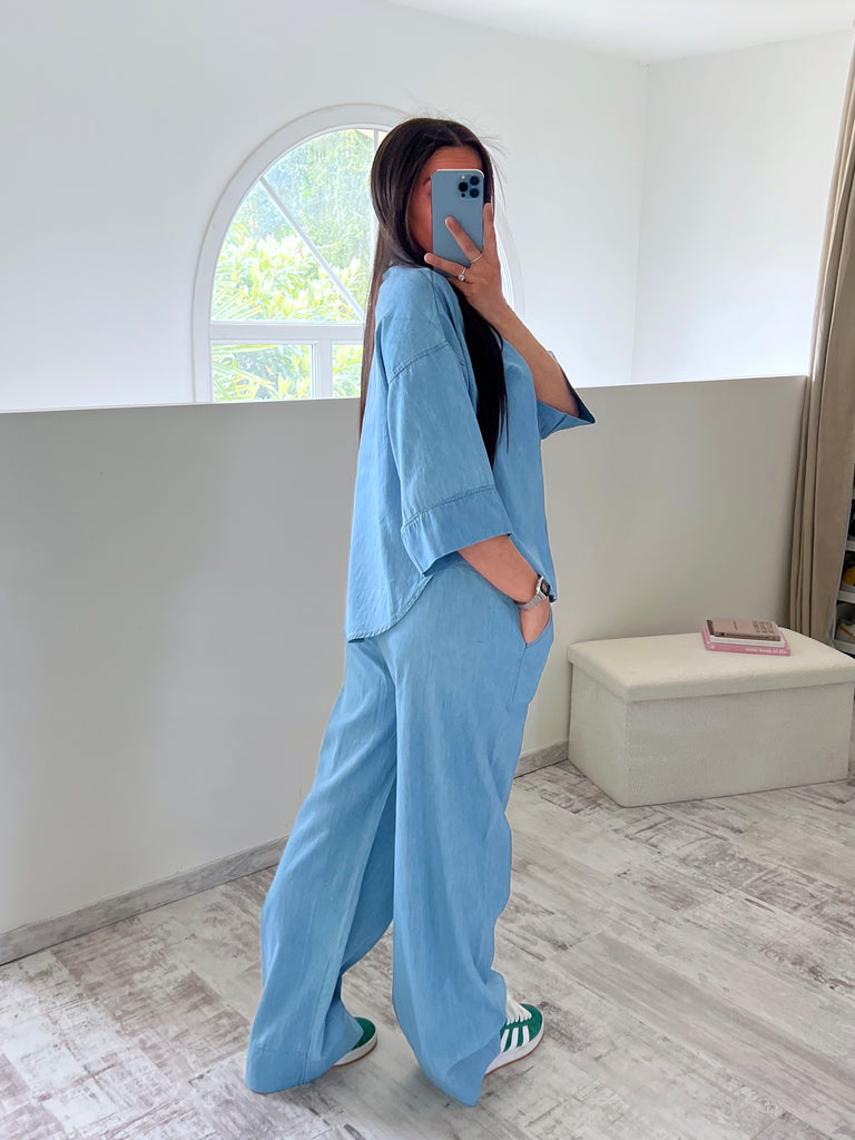 Ensemble Chemise Jean Fluide Clair