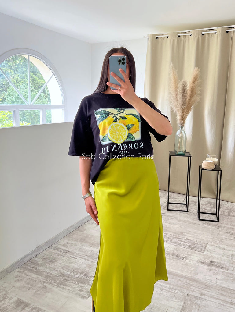 Jupe Satin Opaque Anis