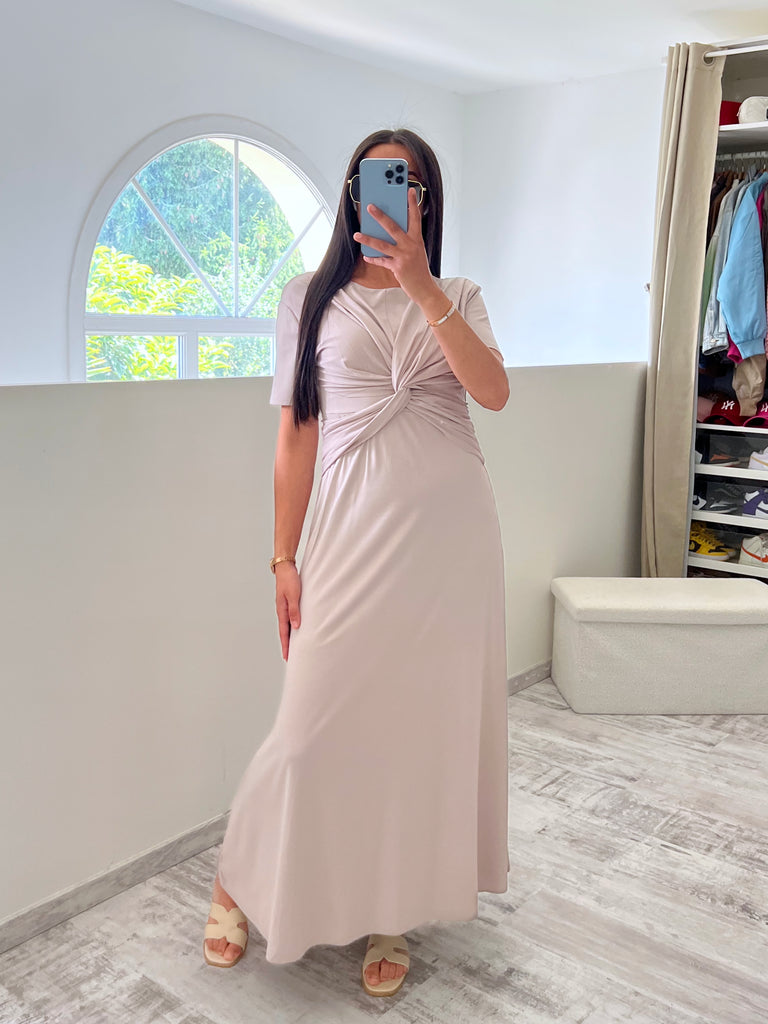 Robe Bustier Croisé Beige