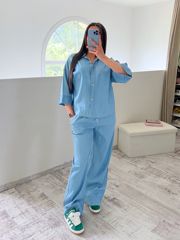 Ensemble Chemise Jean Fluide Clair