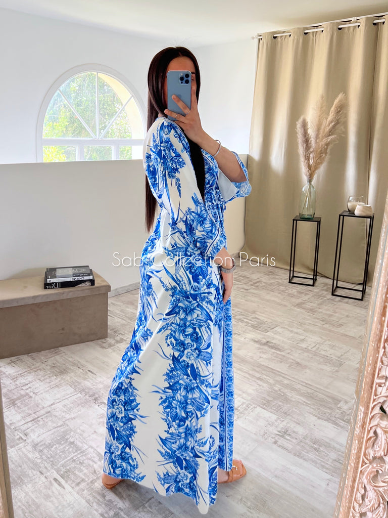 Robe Satin LAYANA Bleu