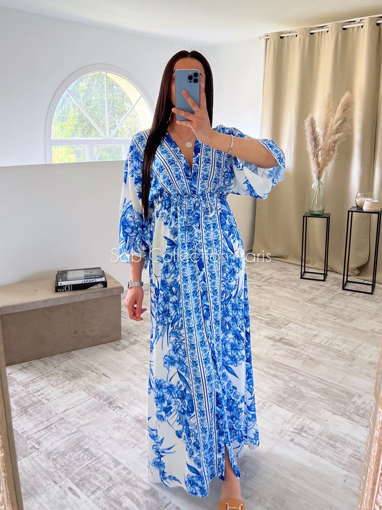 Robe Satin LAYANA Bleu